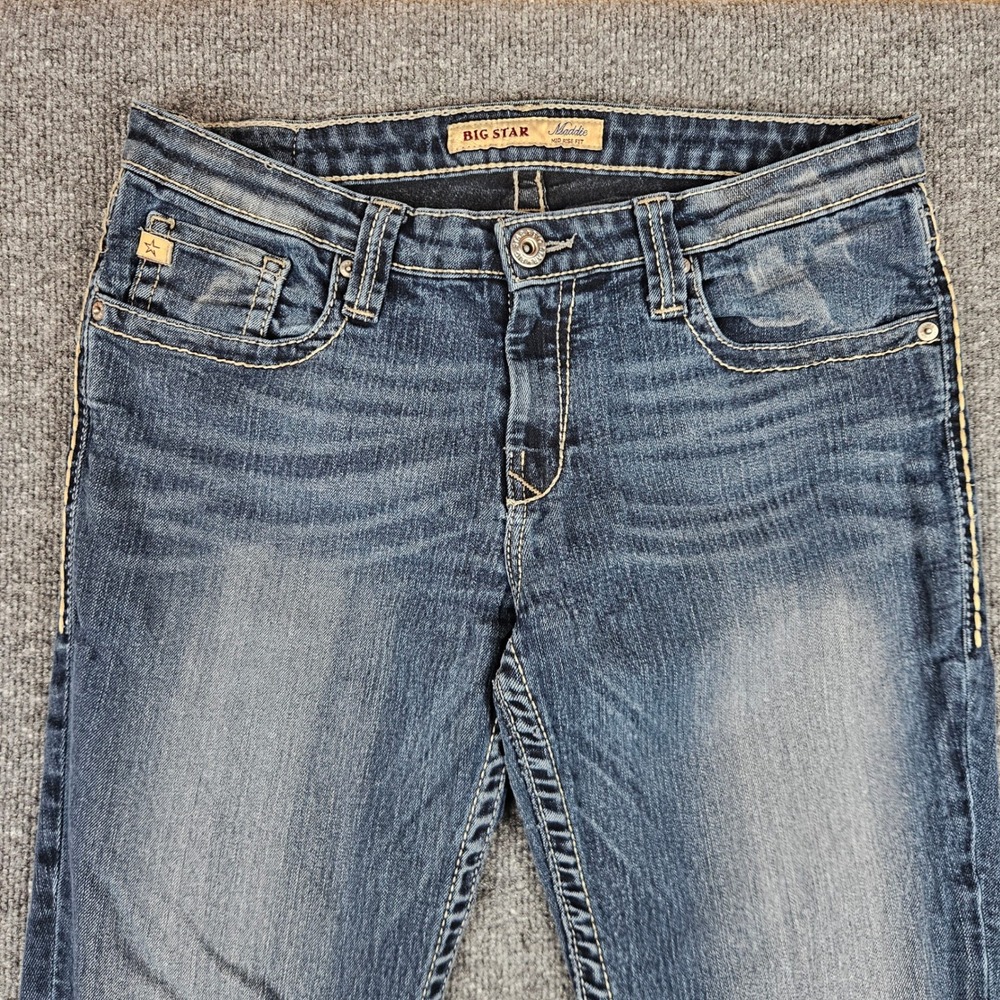 Big Star Maddie Mid Rise Fit Bootcut Jeans Women's 30L Dark Wash Stretch Western - Picture 12 of 13
